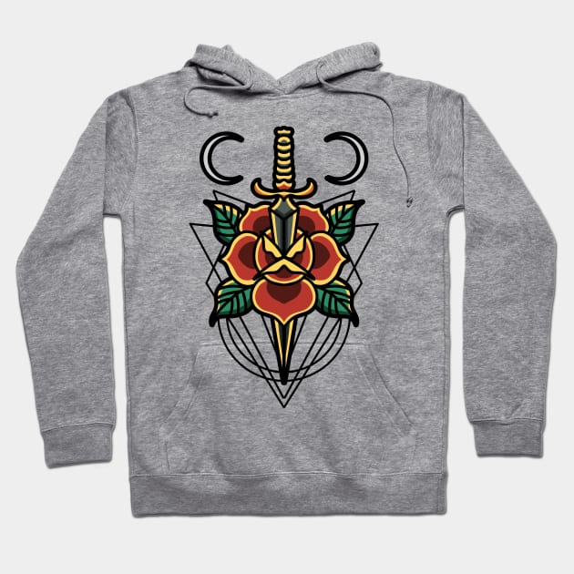 rose and dagger tattoo Hoodie by donipacoceng